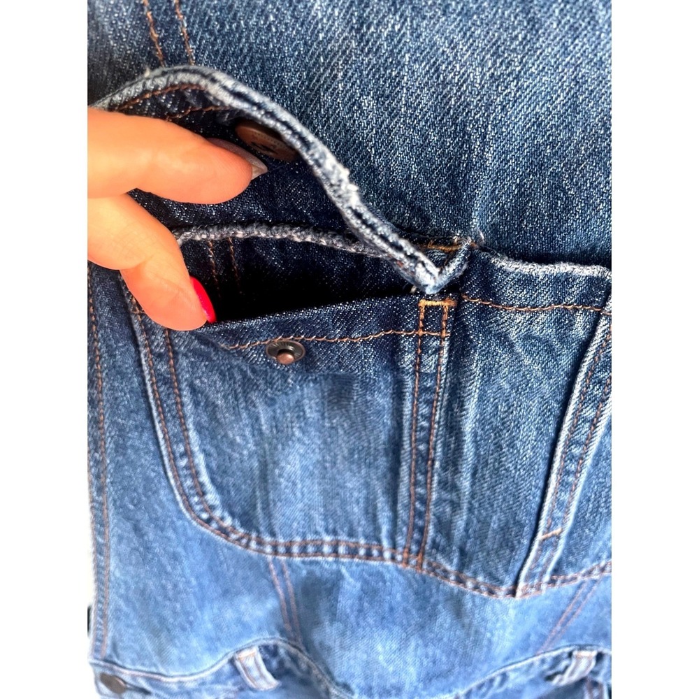 American Eagle Distressed Denim Shortalls Medium Wash Womens Small Cotton AE - Picture 6 of 7